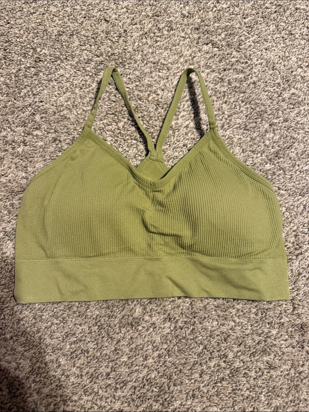 Maurices Olive Green Ribbed Seamless Bralette